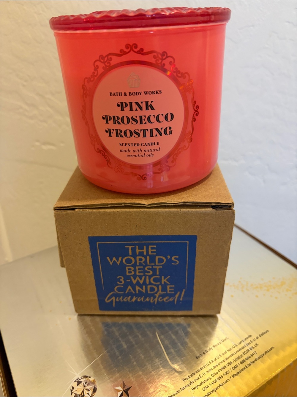 Bath & Body Works Pink Prosecco Frosting Candle - Bright Pink